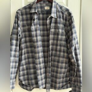 Dockers Men's Casual Plaid Shirt - Navy and Cream